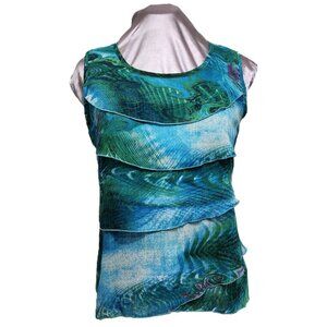 Blue Layered Ruffled Blouse